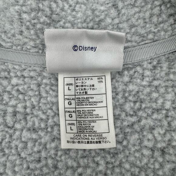 Disneyland Resort Gray Mickey Mouse & Minnie Embroidered Fleece Jacket Womens L - Picture 9 of 9